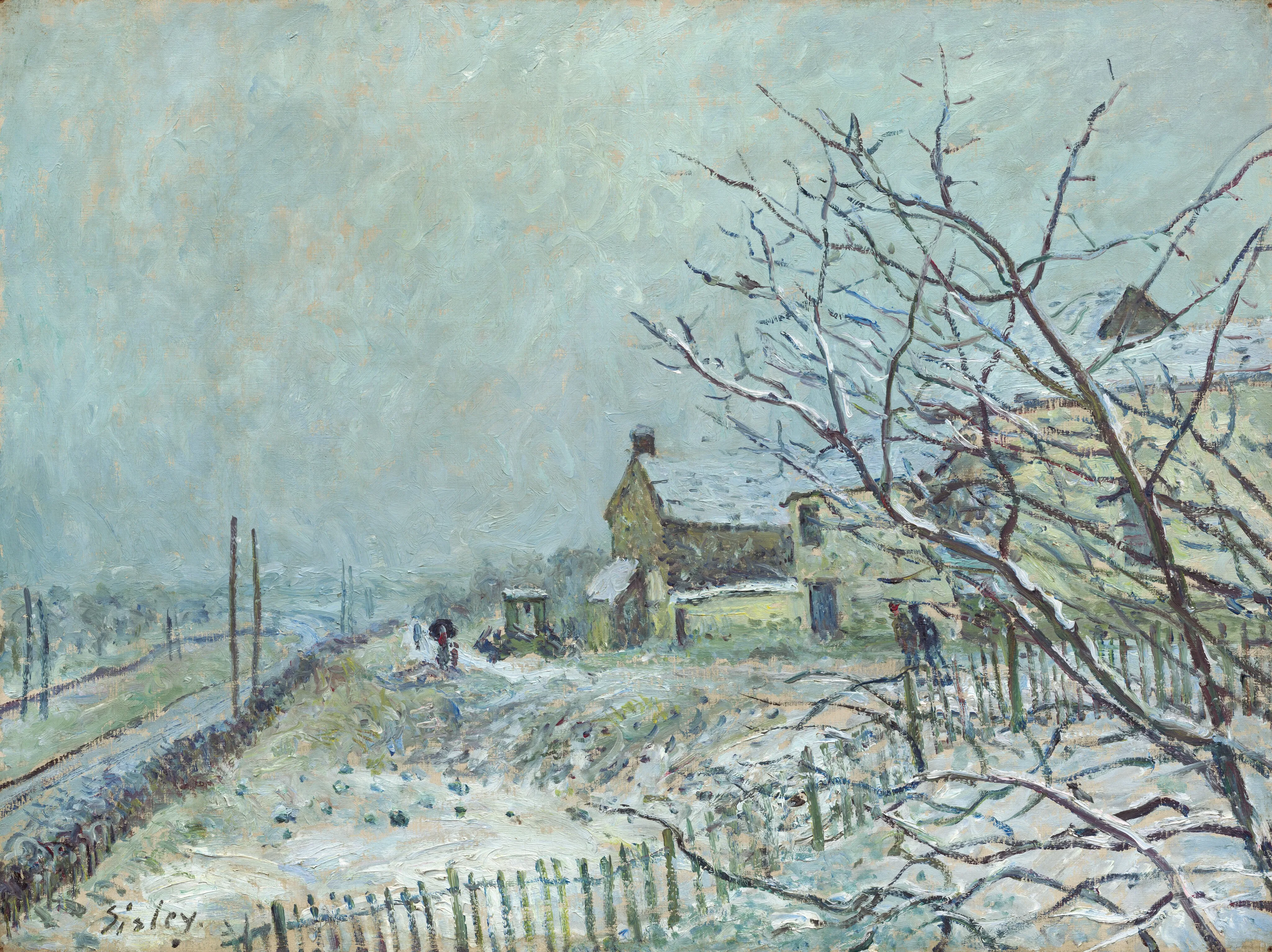 First Snow at Veneux-Nadon, c. 1878 - Alfred Sisley - www.nga.gov